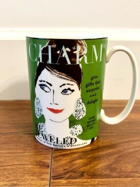 Kate Spade “Charmed” green Portrait mug